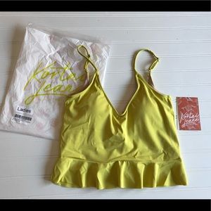 NWT Kortni Jeane burnt lime scoop back top